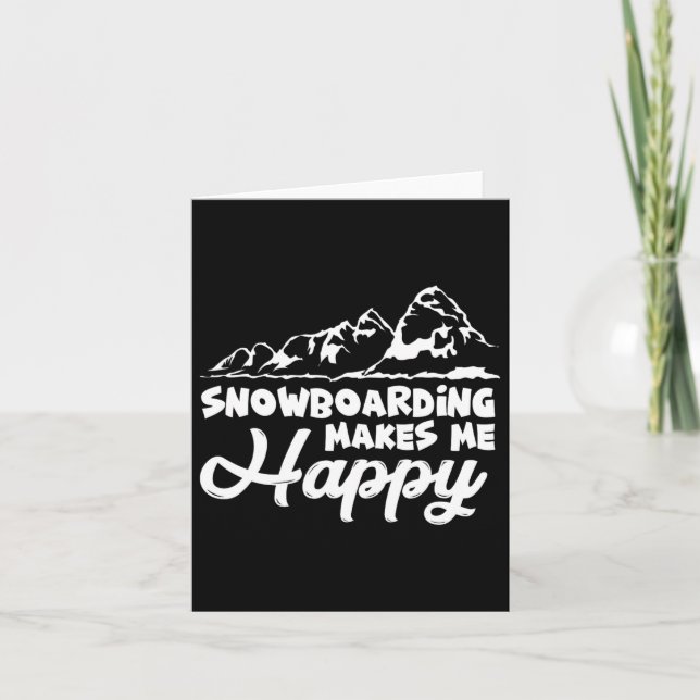 Tarjeta Snowboard me hace feliz snowboard 1 (Anverso)
