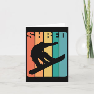 Tarjeta Snowboard Retro 70s Imagen Silhouette Fun Gift Sn