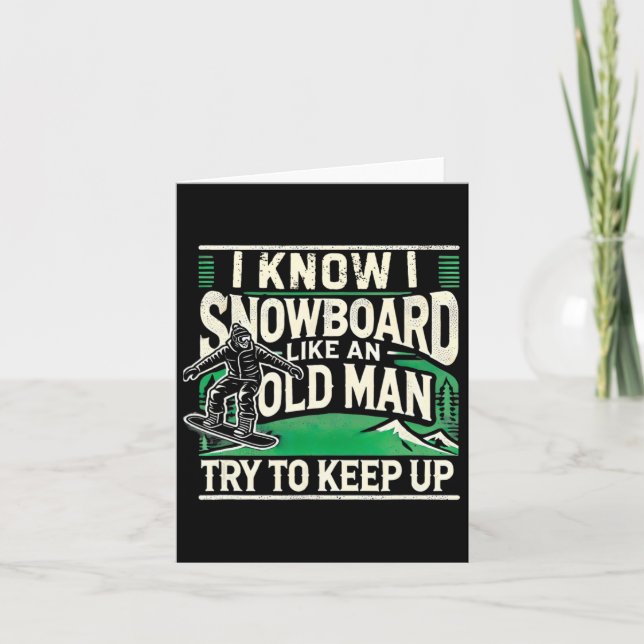 Tarjeta Snowboard Shirmen Abuelo Snowboarder Snowboa (Anverso)