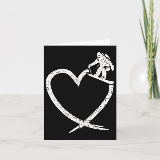 Tarjeta Snowboard Snowboard Heart Vintage (Anverso)