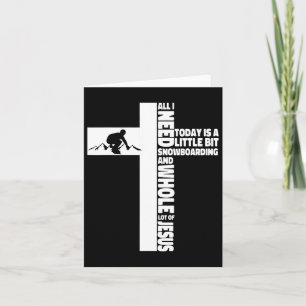 Tarjeta Snowboard Snowboard Jesus Faith Cross Christian