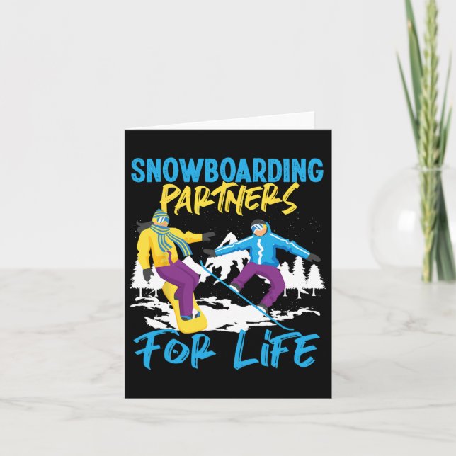 Tarjeta Snowboard Snowboard Matrimonio de la esposa Snowb (Anverso)