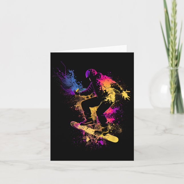 Tarjeta Snowboard Snowboard Silhouette Gift (Anverso)
