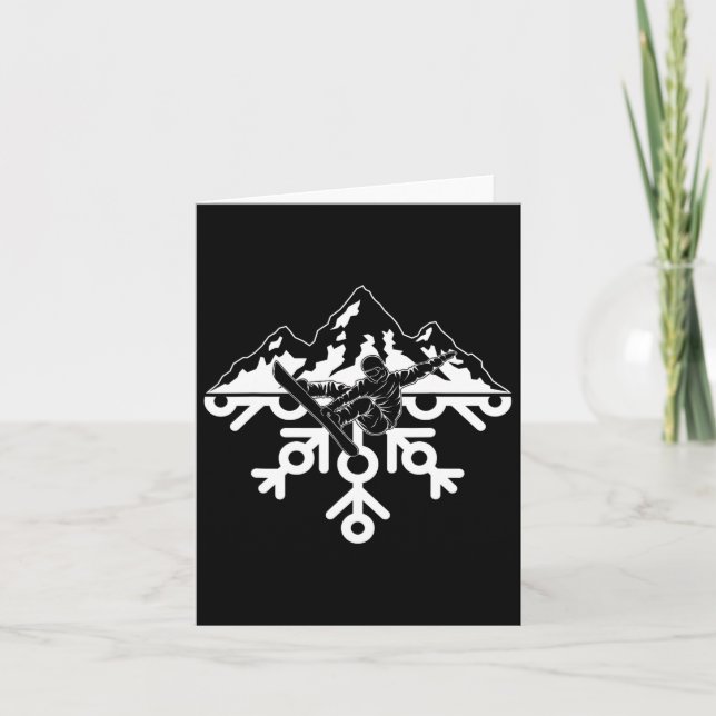 Tarjeta Snowboard Snowboard Snowflake (Anverso)