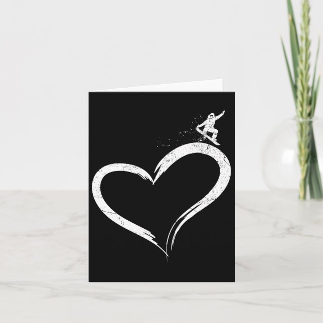 Tarjeta Snowboard Snowboard Vintage Heart (Anverso)