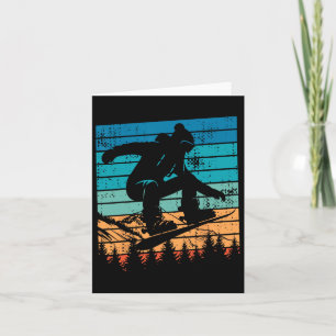 Tarjeta Snowboard Snowboard Vintage Retro Mountain
