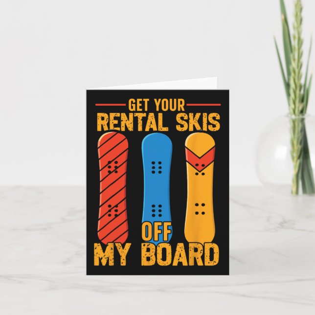 Tarjeta Snowboard Snowboard Vintage Retro Obtén tu alquile (Anverso)
