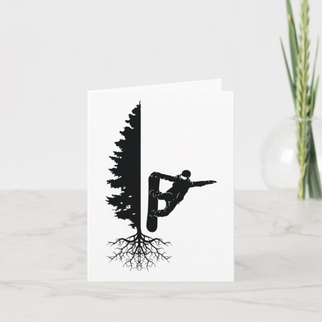Tarjeta Snowboard Snowborder Off Piste Tree 1 (Anverso)