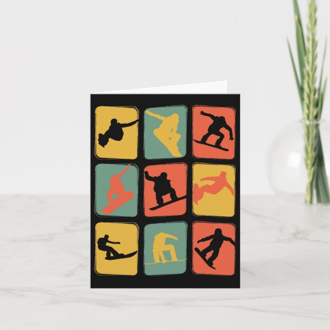 Tarjeta Snowboard Vintage Retro Snowboard (Anverso)