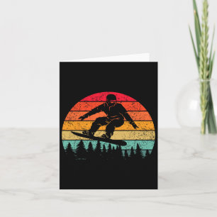 Tarjeta Snowboard Vintage Sunset Winter Sports Alpine S
