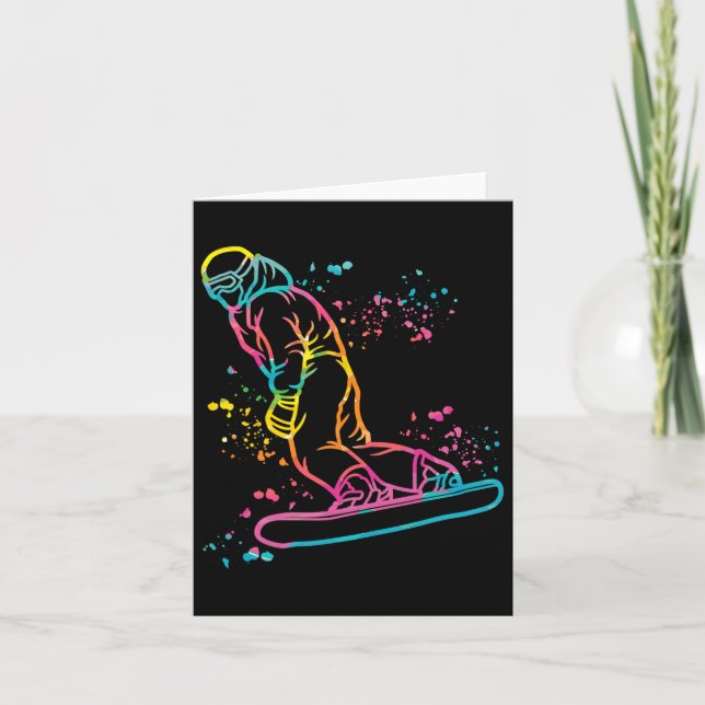 Tarjeta Snowboarder Colorful Snowboard Snowboard 16 (Anverso)