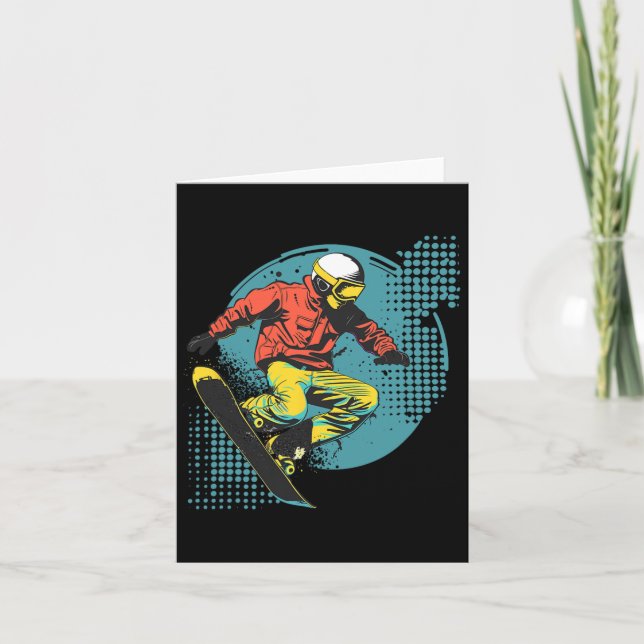 Tarjeta Snowboarder Comic Look Alpine Snowboarding (Anverso)