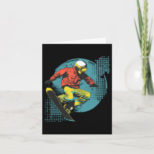 Tarjeta Snowboarder Comic Look Alpine Snowboarding