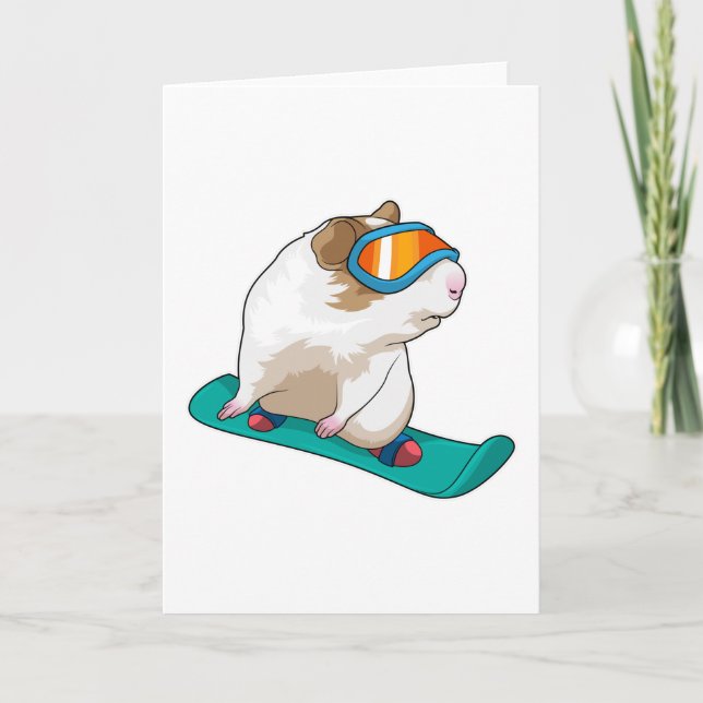 Tarjeta Snowboarder de cerdo guineano (Anverso)