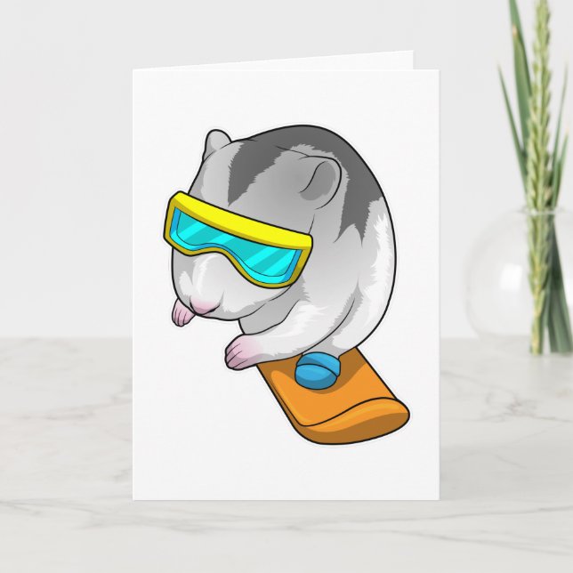 Tarjeta Snowboarder de Hamster (Anverso)