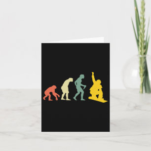 Tarjeta Snowboarder de la evolución del hombre