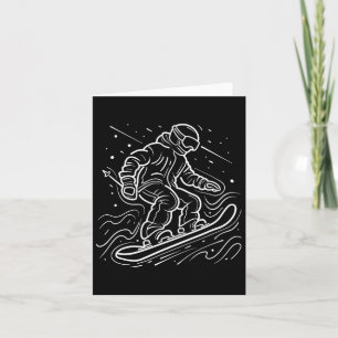 Tarjeta Snowboarder dibujando lecciones de Snowboard