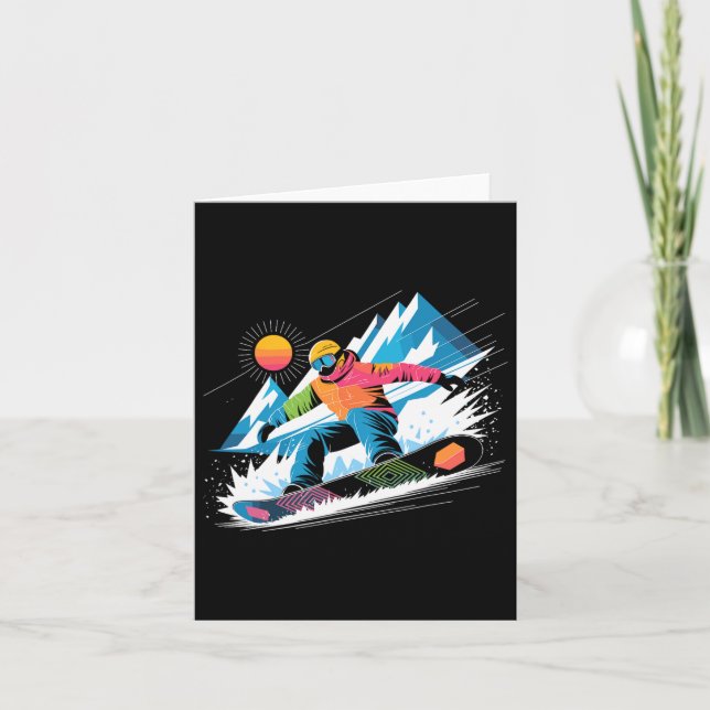Tarjeta Snowboarder Explora El Amante Del Snowboard (Anverso)