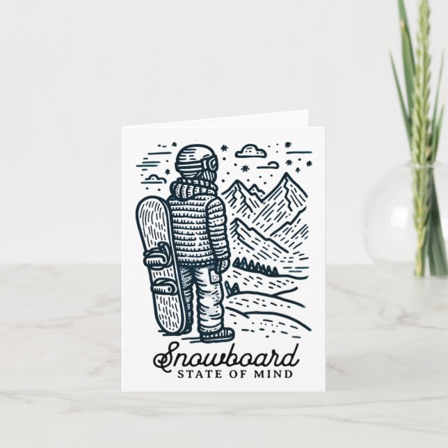 Tarjeta Snowboarder minimalista - Mountain Adventure Snowb (Anverso)