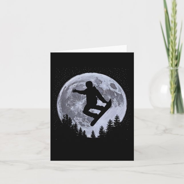 Tarjeta Snowboarder Moon Snowboarding Freestyle Pro Snowbo (Anverso)