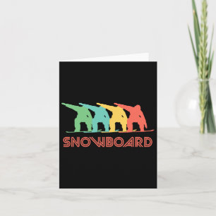 Tarjeta Snowboarder Retro Pop Art Snowboarding Gráfico