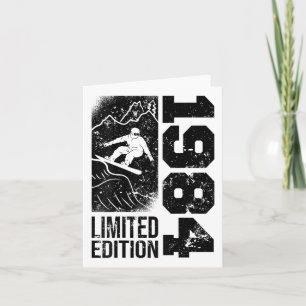 Tarjeta Snowboarder Vintage 1984 Birthday Snowboard Sno