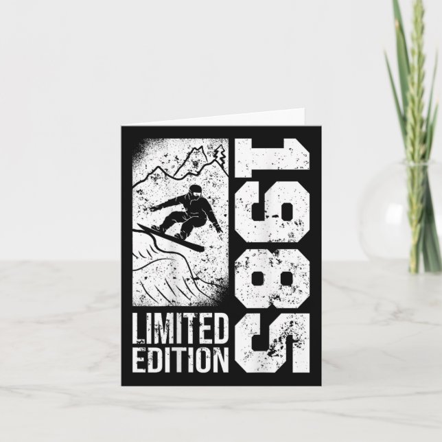 Tarjeta Snowboarder Vintage 1985 Birthday Snowboard Sno (Anverso)