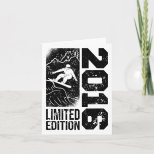 Tarjeta Snowboarder Vintage 2016 Cumpleaños Snowboarding S