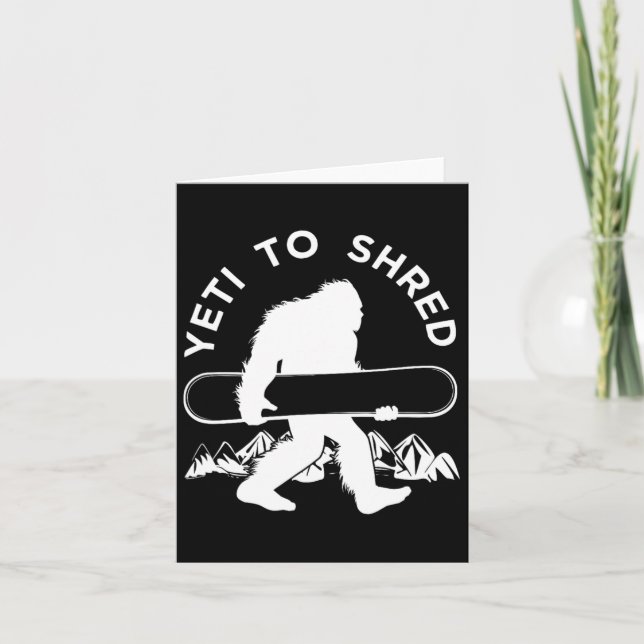 Tarjeta Snowboarder Yeti T Shirt (Anverso)