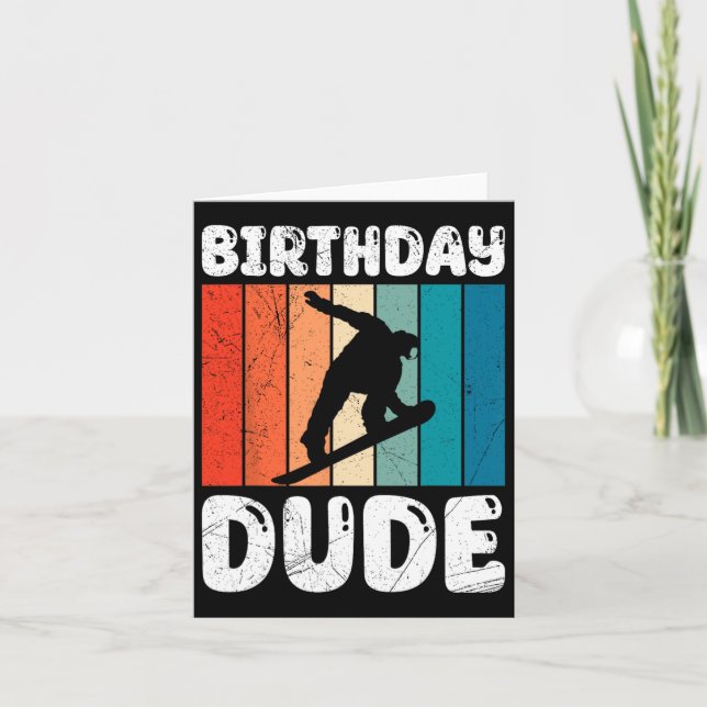 Tarjeta Snowboarding Birday Dude Funny Snowboarder Boy (Anverso)