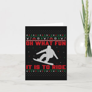 Tarjeta Snowboarding Oh Qué Diversión Es Pasar Por Navidad