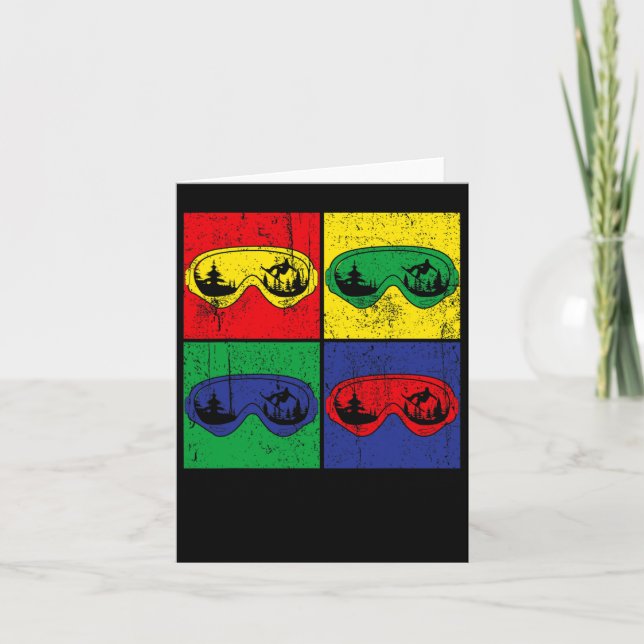 Tarjeta Snowboarding Pop Art Sport Snowboard Sno (Anverso)