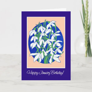 Tarjeta Snowdrop January Birday Card