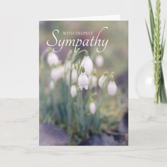 Tarjeta Snowdrops Sympathy Card (Anverso)