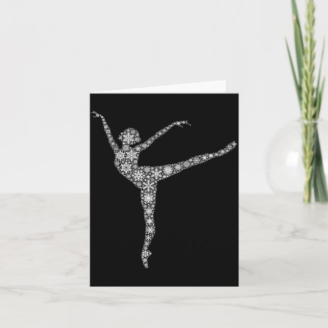 Tarjeta Snowflake Dancer Merry Christmas - Ballet Dance Ba (Anverso)