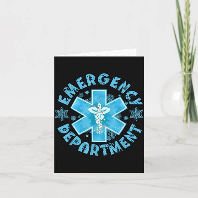 Tarjeta Snowflake Emergency Department Winter Er Ed Nurse  (Anverso)