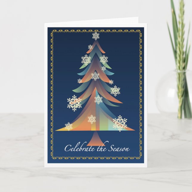 Tarjeta snowflake tree Christmas card (Anverso)