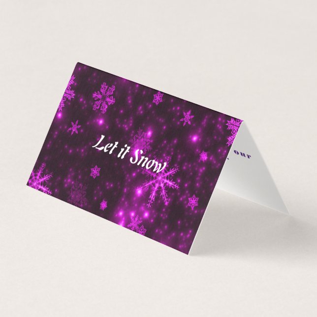 Tarjeta Snowflakes Purple Background Told Fold Cards (Anverso)