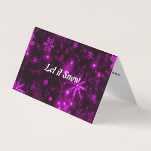 Tarjeta Snowflakes Purple Background Told Fold Cards