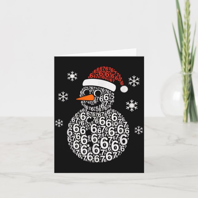 Tarjeta Snowman 67 Six Seven 6 7 Meme Christmas Funny Boy  (Anverso)