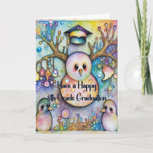 Tarjeta Snowman 8th Grade Graduation Card (Anverso)