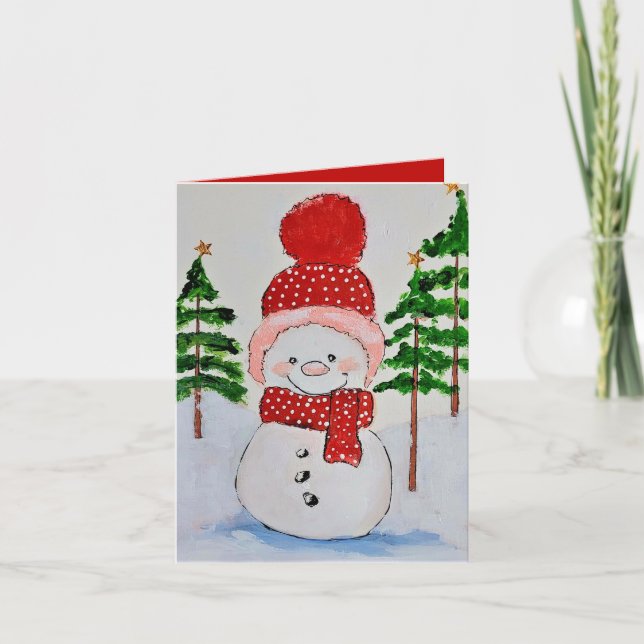 Tarjeta Snowman Christmas (Anverso)