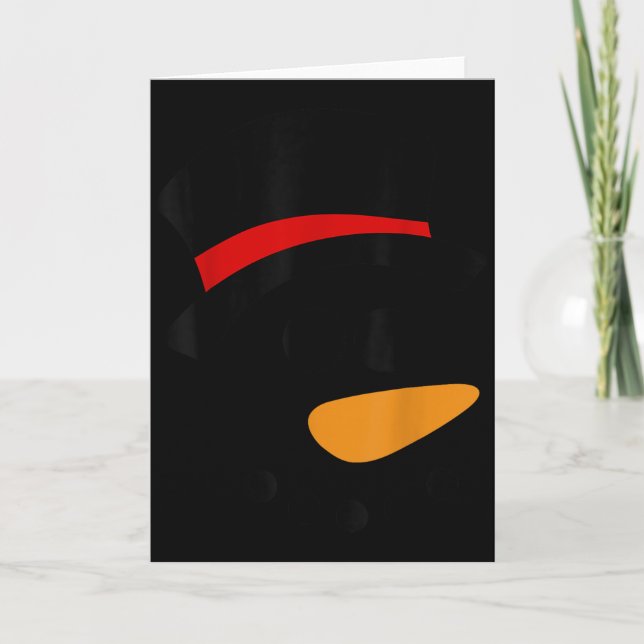 Tarjeta Snowman Christmas Character Face  (Anverso)
