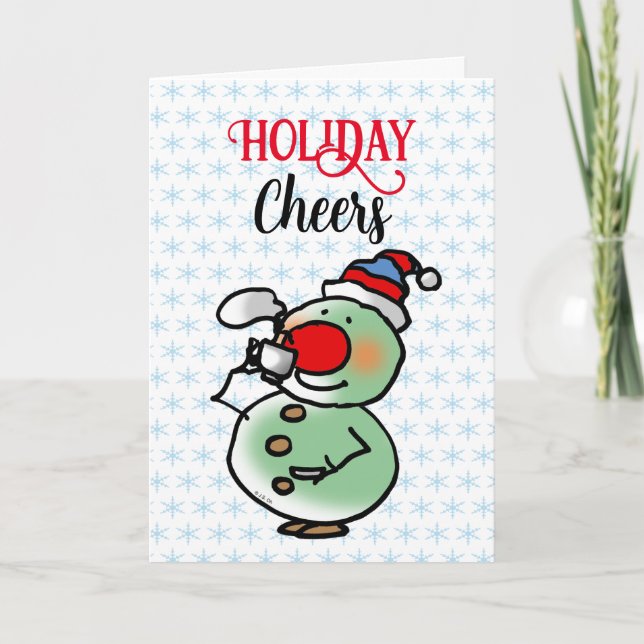 Tarjeta Snowman de Holiday Cheers (Anverso)