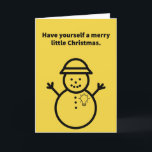 Tarjeta Snowman deja que tu corazón sea ligero - Navidades<br><div class="desc">¡Un Navidad de buen corazón saluda a un animado muñeco de nieve!</div>