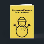 Tarjeta Snowman deja que tu corazón sea ligero - Navidades<br><div class="desc">¡Un Navidad de buen corazón saluda a un animado muñeco de nieve!</div>