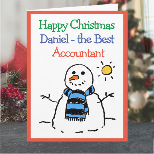 Tarjeta Snowman diseña Navidades felices para un contable