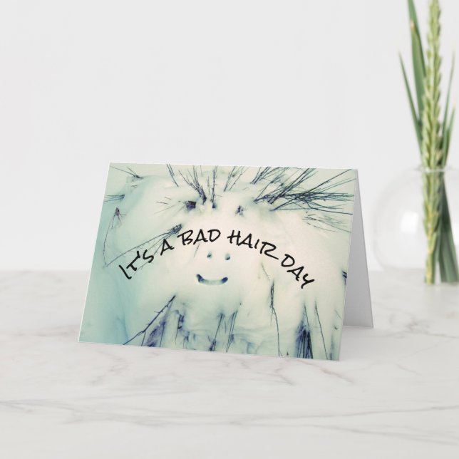 Tarjeta Snowman el día del mal cabello divertido derritien (Anverso)