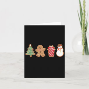 Tarjeta Snowman Gingerbread Feliz Navidad Árbol Fami