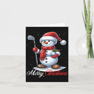 Tarjeta Snowman Golf Feliz Navidad Nieve Niños Chicas